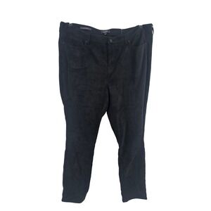 NYDJ Women's 18 Black Faux Suede Skinny Pants Coated Stretch Work